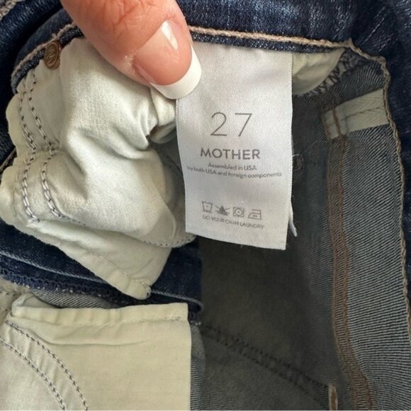 MOTHER The Insider Crop Step ChewJeans 27 Dancing On Coals Blue - Picture 14 of 16